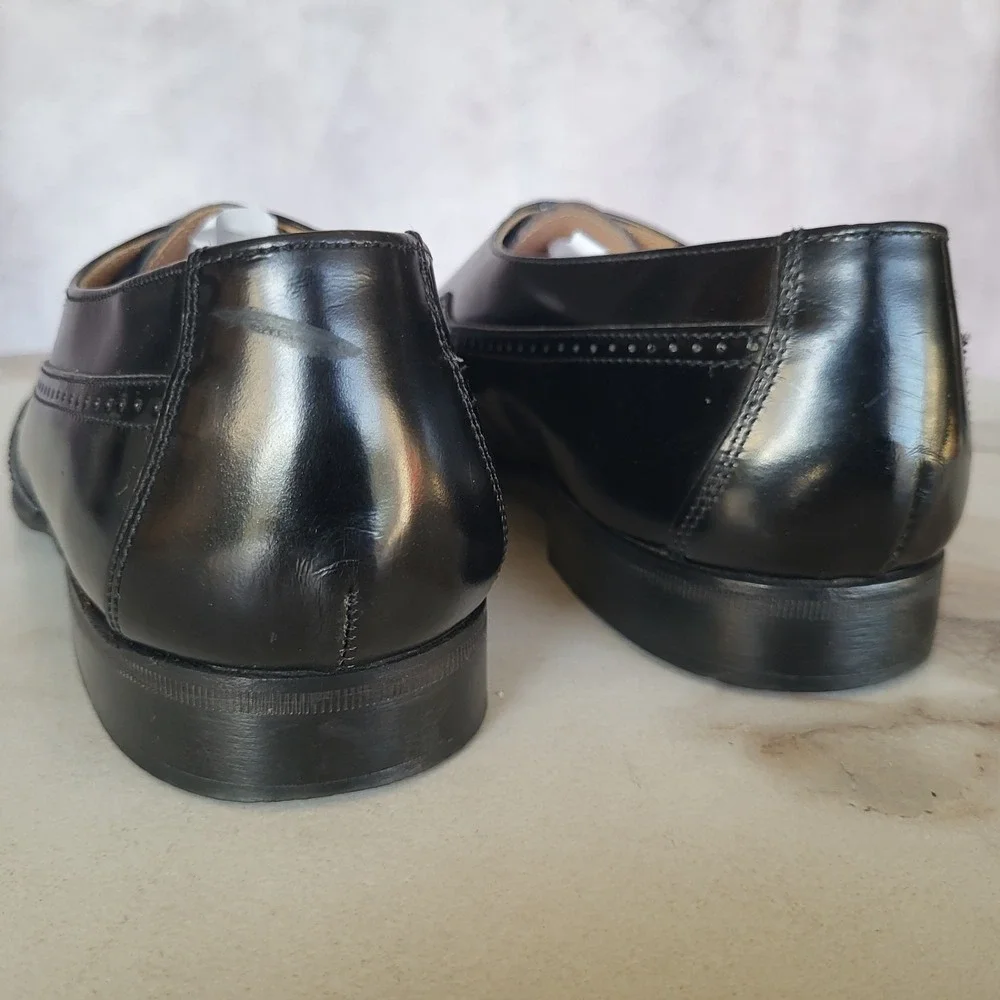 Johnston Murphy Italy Wingtip Oxfords Black Men's Size 8 M